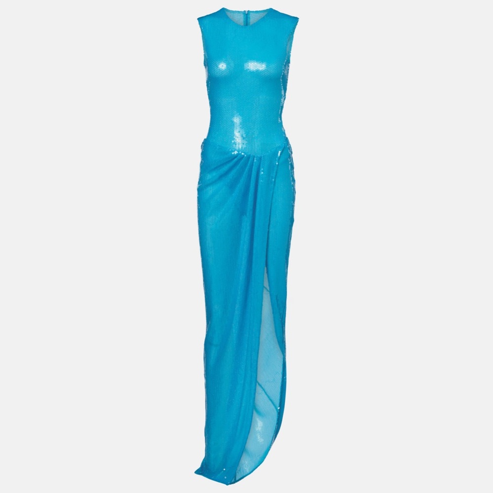 Alex Perry Blue Sequin Maxi Dress